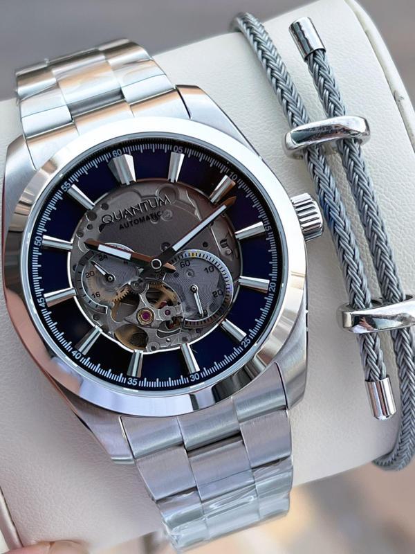 Quantum Otomatik Mekanizma Sapphire Cizilmez Cam Çelik Kordon 10 Atm Erkek Kol Saat EMG.1132.390 - Image 1