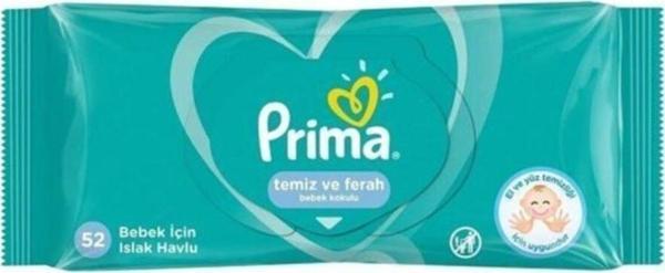 Prima Islak Havlu Mendil Temiz Ve Ferah 52 Yaprak Tekli Paket - Image 1