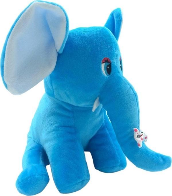 Pop Şeker Sevimli Oturan Peluş Mavi Fil: Kalbinizi Etkileyecek 22 Cm Boyundaki Oyuncak Harikası - Image 1