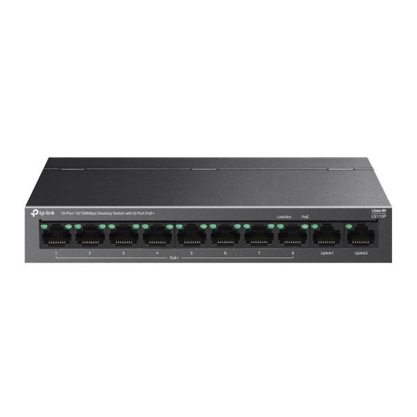 Tp-Link LS110P 8 Port 10-100 Mbps Poe+ 2 Port 10-100 Uplink Switch Metal Kasa - Image 1