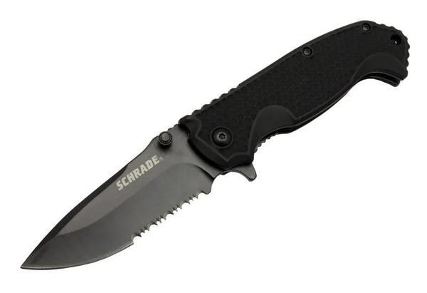 Schrade 5-1 Siyah Kamp Çakı 20cm- Yarı Otomatik, Testere Detaylı, Kemerlikli - Image 1