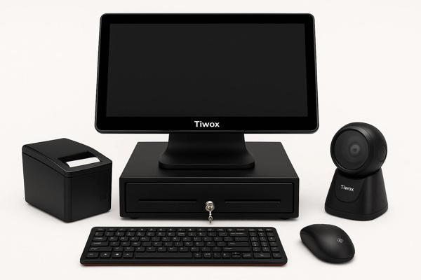 Tiwox Dokunmatik POS Kasa Sistemi | Termal Fiş Yazıcı + Para Çekmecesi + Barkod Okuyucu + Klavye Mou - Image 1
