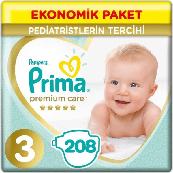 Prima Premium Care 3 Beden Ekonomik Paket 6 - 10 Kg (4*52) 208 Adet - Image 1