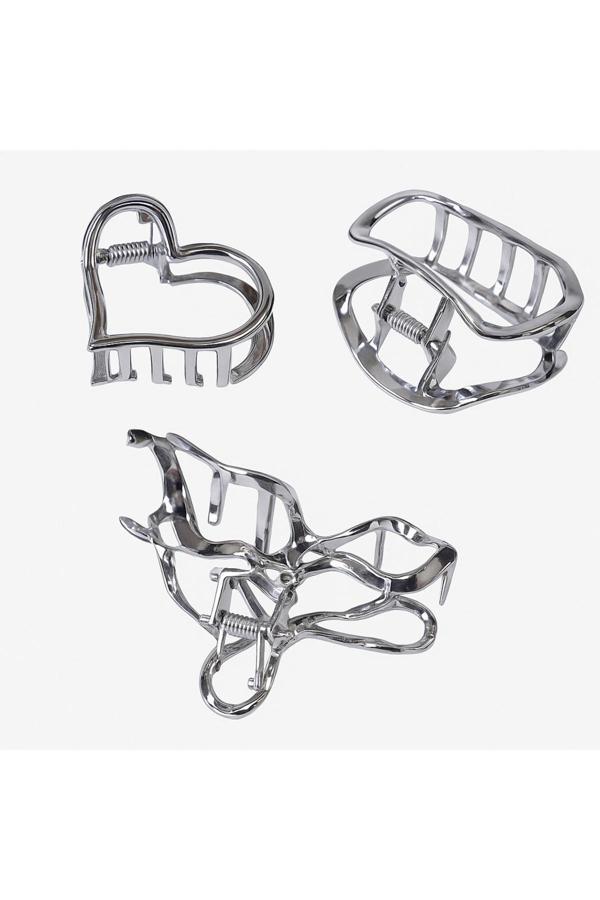 Lussos Vita 3Pcs Silver Mını Metal Clıps - Image 1
