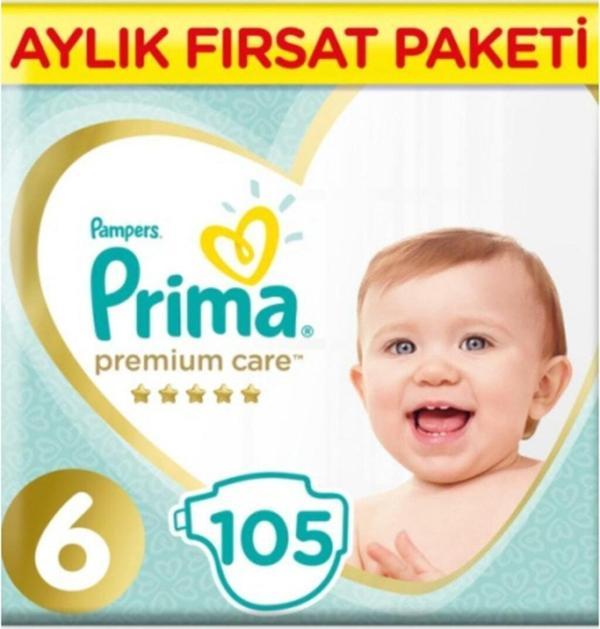 Prima Premium Care 6 Numara Beden 105 Adet Aylık Paket Bebek Bezi - Image 1