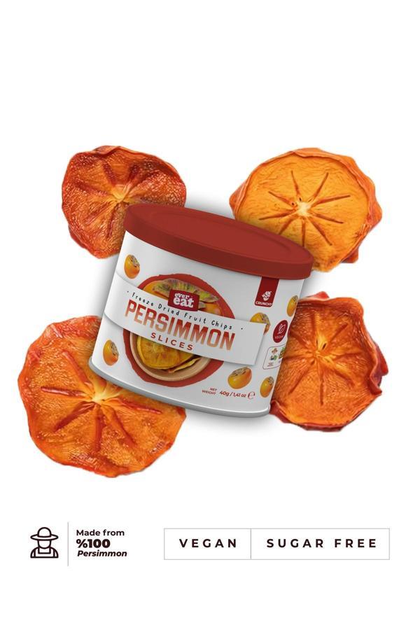 Trabzon Cennet Hurması Kuru Meyve Cipsi - Dondurularak Kurutulmuş Freeze Dried Çıtır Cennet Hurması - Image 1