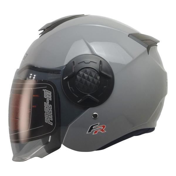 Motosiklet Yarım Kask Double Güneş Vizörlü Sertifikalı Abs Material Grey - Image 1