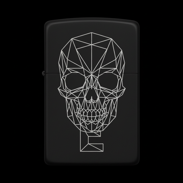 Benzinli Çakmak Kuru Kafa Figürlü E Harfli Tasarım - V6 - Image 1