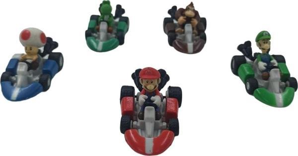 Pop Şeker Süper Mario Mini Arabalar Süper Mario Karakterleri 5'Li Arabalı - Image 1
