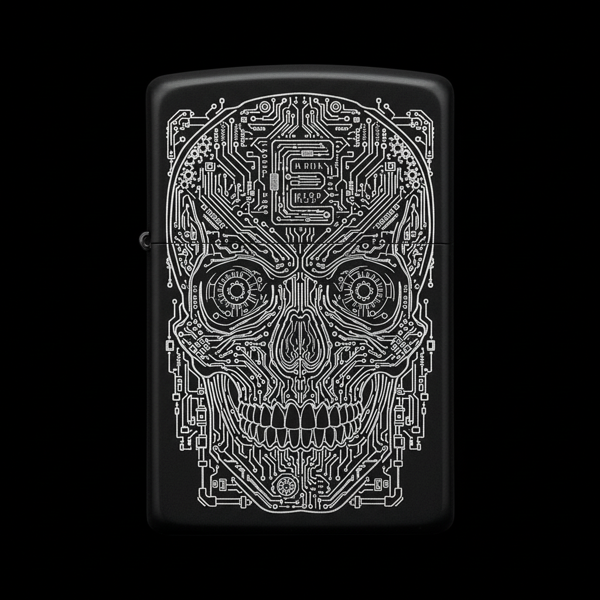 Benzinli Çakmak Kuru Kafa Figürlü E Harfli Tasarım - V68 - Image 1