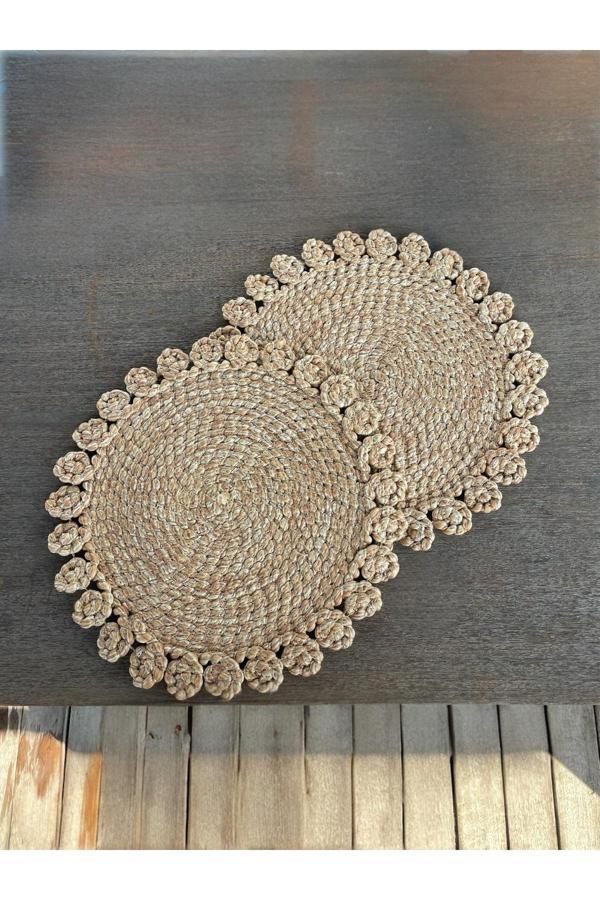 Home İnn 2 Adet Nilüfer Hasır Görünümlü Amerikan Servis Supla 33 Cm - Image 1