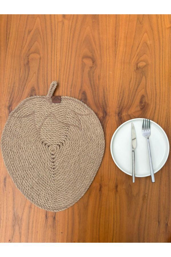 Home İnn Doğal Jüt İp Elma Şekilli Amerikan Servis - Supla 38X35 Cm – Şık Ve Rustik Dokunuş - Image 1