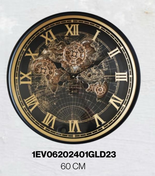 Beliza 60 cm Metal Gövdeli Akar Saniyeli Çark Mekanizmalı Duvar Saati - Image 1