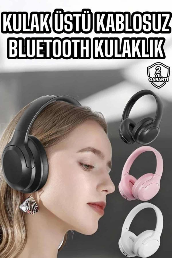 Kablosuz Bluetooth Kulaklık ANC/ENC Destekli Kulak Üstü Yüksek Ses Kaliteli - Image 1
