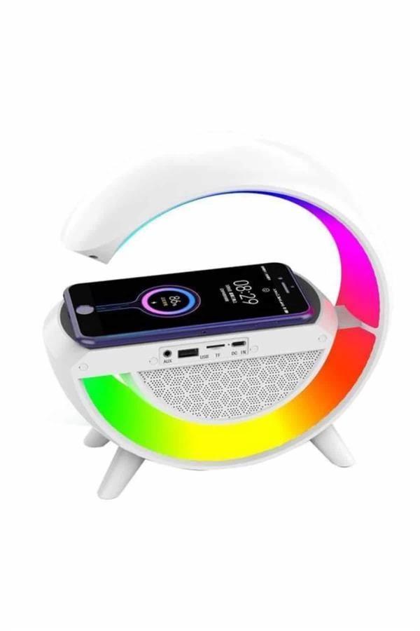 Bluetooth Hoparlör G Şekli Atmosfer Akıllı Rgb Lamba Wireless Kablosuz Şarj - Image 1