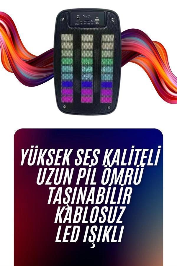 Bluetooth Hoparlör Taşınabilir Şarjlı Işıklı Büyük Boy Yüksek Ses Kaliteli - Image 1