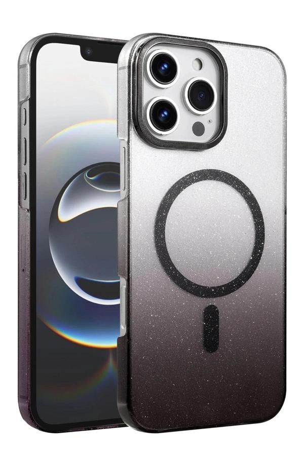 Apple iPhone 16 Pro Glossy Magsafe Kapak - Siyah-(5796) - Image 1