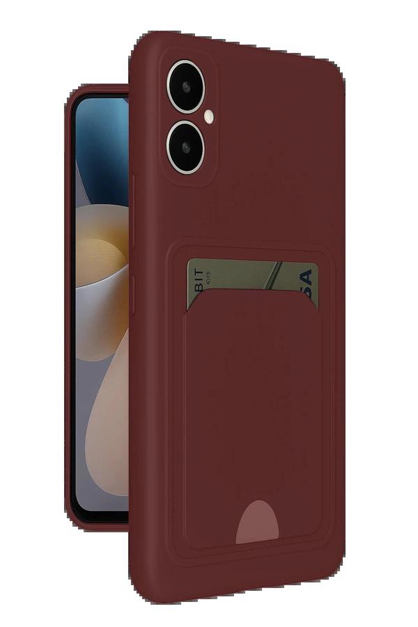 Samsung Galaxy A05 Kelvin Kartvizitli Silikon - Bordo-(5796) - Image 1