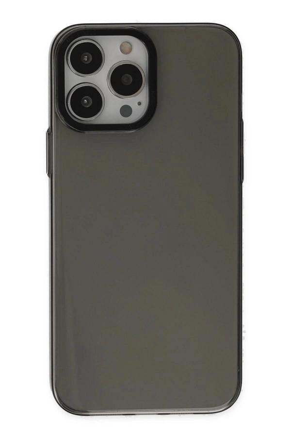 iPhone 13 Pro Max Kılıf Anka PC Sert Metal Kapak - Siyah-(5796) - Image 1