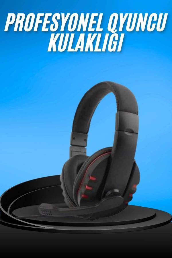 Oyuncu Kulaklığı Kulak Üstü Kablolu Gaming Kulaklık Mikrofonlu ANC Özelliği - Image 1