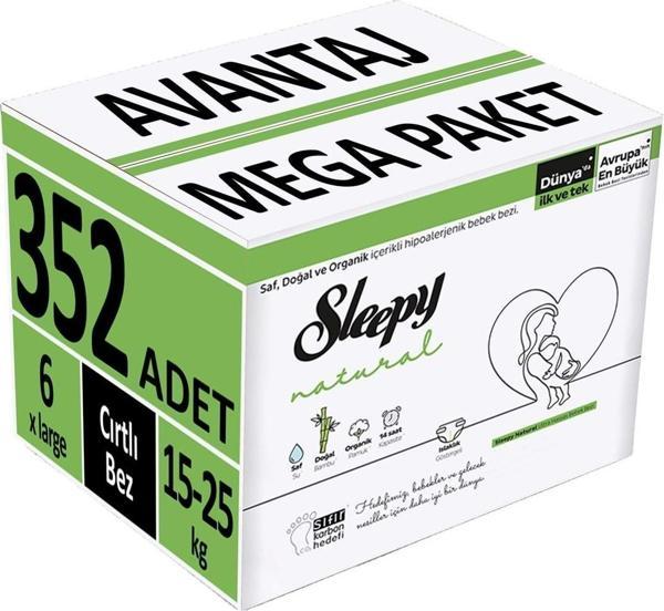 Sleepy Bebek Bezi Natural Beden:6 (15 - 25 Kg) X Large 352 Adet Avantaj Mega Pk - Image 1