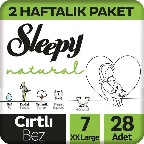 Sleepy Natural 2 Haftalık Paket Bebek Bezi 7 Numara Xxlarge 28 Adet - Image 1