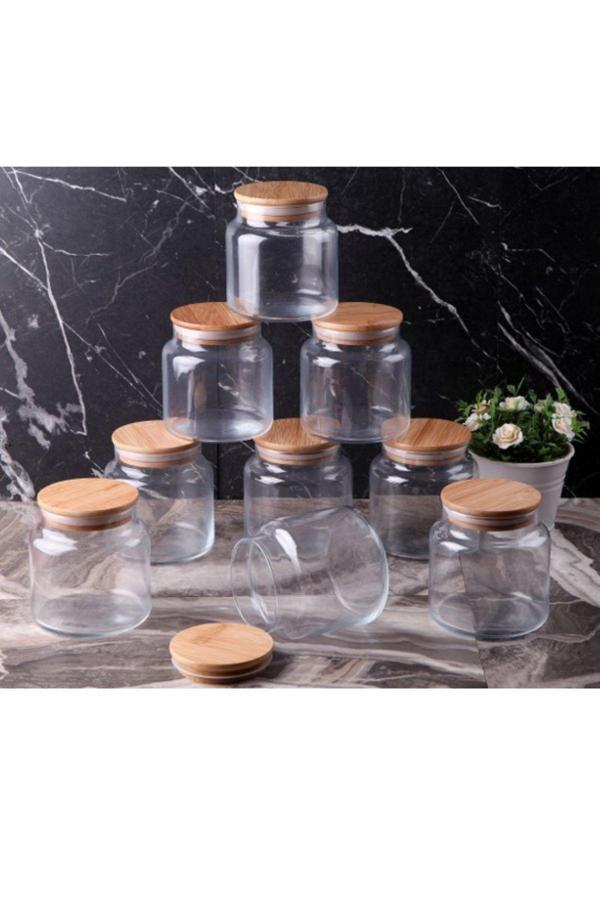 Gönül 2732 Bambu Kapaklı Cam Kavanoz 250 cc 1 Adet - Image 1