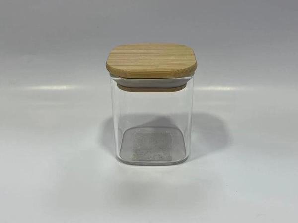 Gönül GNL 3288 Bambu Kapaklı Borosilikat Cam Kavanoz 6x6x7 cm - Image 1