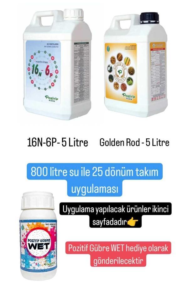 Pozitif Gübre 16N-6P Ve Golden Rod Muhteşem İkili Azotlu Fosforlu Molibdenli Demirli Çinkolu Bakırlı 5 Litre - Image 1