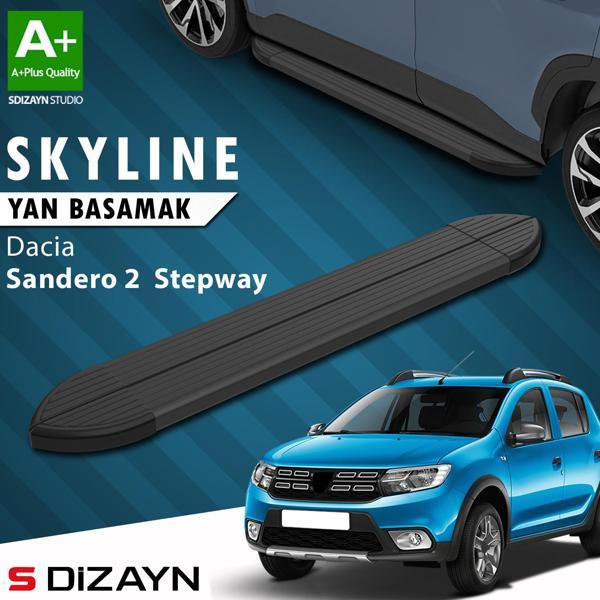 S-Dizayn Dacia Sandero 2 Stepway Skyline Siyah Yan Basamak 173 Cm 2013-2020 A+ Kalite - Image 1