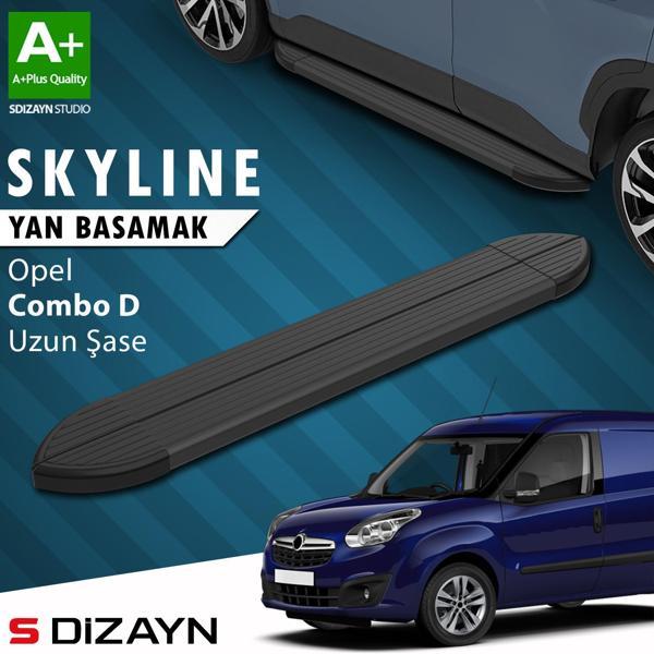 S-Dizayn Opel Combo D Uzun Şase Skyline Siyah Yan Basamak 223 Cm 2011-2015 A+ Kalite - Image 1