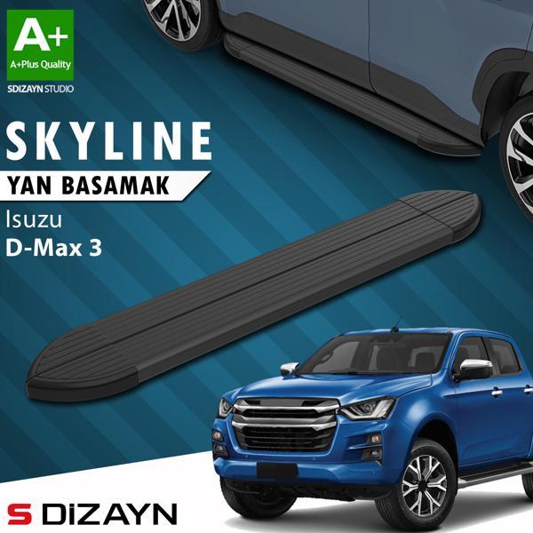 S-Dizayn Isuzu D-Max 3 Skyline Siyah Yan Basamak 203 Cm 2019 Üzeri A+ Kalite - Image 1