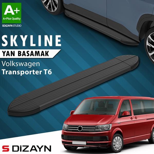 S-Dizayn VW Transporter T6 Kısa Şase Skyline Siyah Yan Basamak 213 Cm 2015-2019 A+ Kalite - Image 1