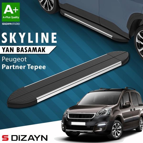 S-Dizayn Peugeot Partner 2 Tepee Skyline Krom Yan Basamak 193 Cm 2008-2018 A+ Kalite - Image 1