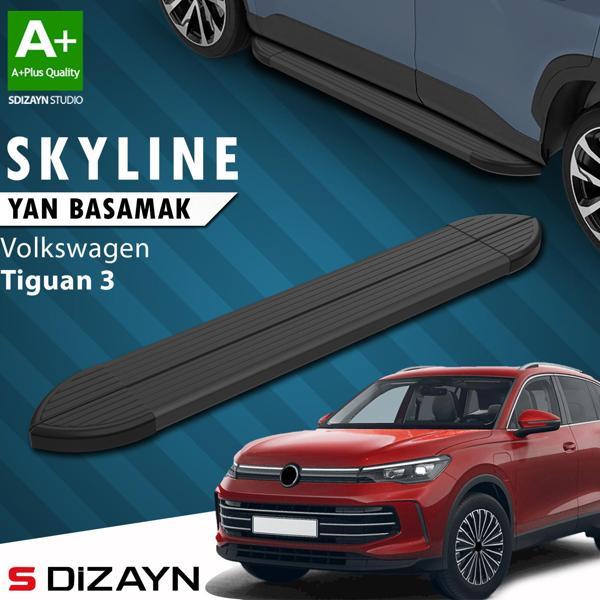 S-Dizayn VW Tiguan 3 Skyline Siyah Yan Basamak 183 Cm 2024 Üzeri A+ Kalite - Image 1