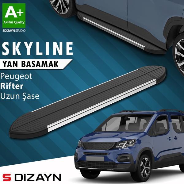 S-Dizayn Peugeot Rifter Uzun Şase Skyline Krom Yan Basamak 213 Cm 2019-2023 A+ Kalite - Image 1