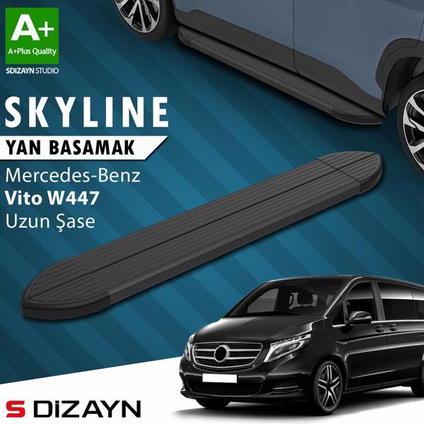S-Dizayn Mercedes Vito W447 Uzun Şase Skyline Siyah Yan Basamak 253 Cm 2014 Üzeri A+ Kalite - Image 1