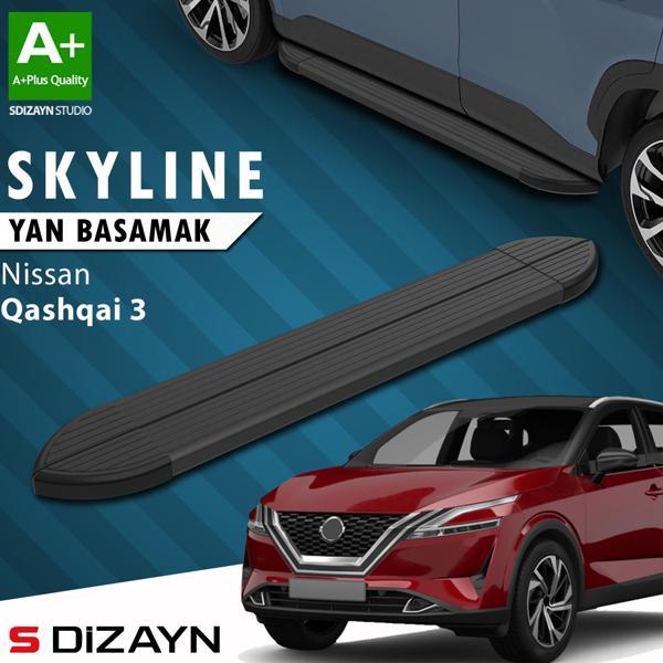 S-Dizayn Nissan Qashqai 3 Skyline Siyah Yan Basamak 173 Cm 2021 Üzeri A+ Kalite - Image 1