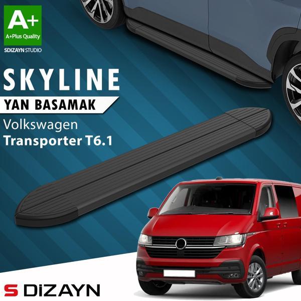 S-Dizayn VW Transporter T6.1 Kısa Şase Skyline Siyah Yan Basamak 213 Cm 2019-2024 A+ Kalite - Image 1