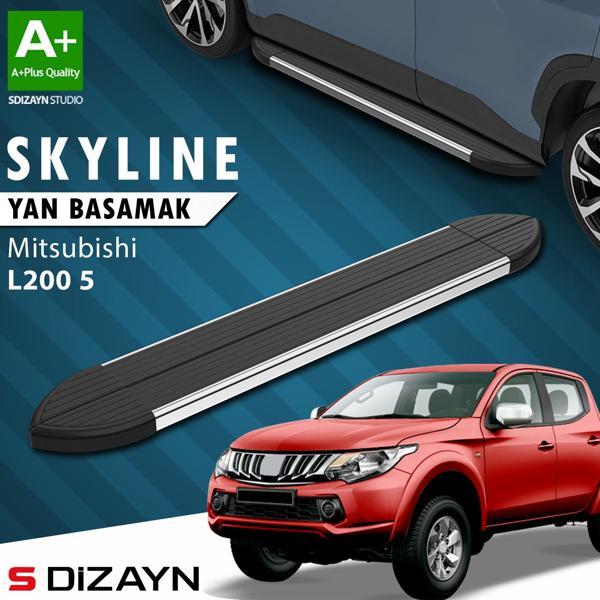 S-Dizayn Mitsubishi L200 5 Skyline Krom Yan Basamak 193 Cm 2015-2019 A+ Kalite - Image 1
