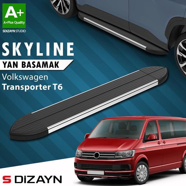 S-Dizayn VW Transporter T6 Kısa Şase Skyline Krom Yan Basamak 213 Cm 2015-2019 A+ Kalite - Image 1