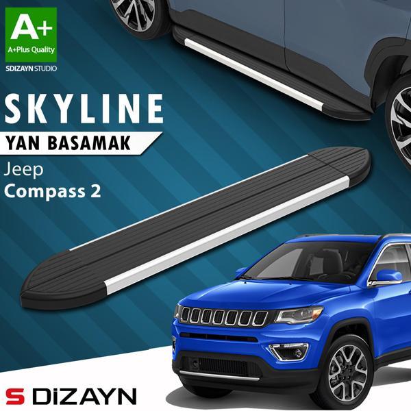S-Dizayn Jeep Compass 2 Skyline Aluminyum Yan Basamak 173 Cm 2017 Üzeri A+ Kalite - Image 1