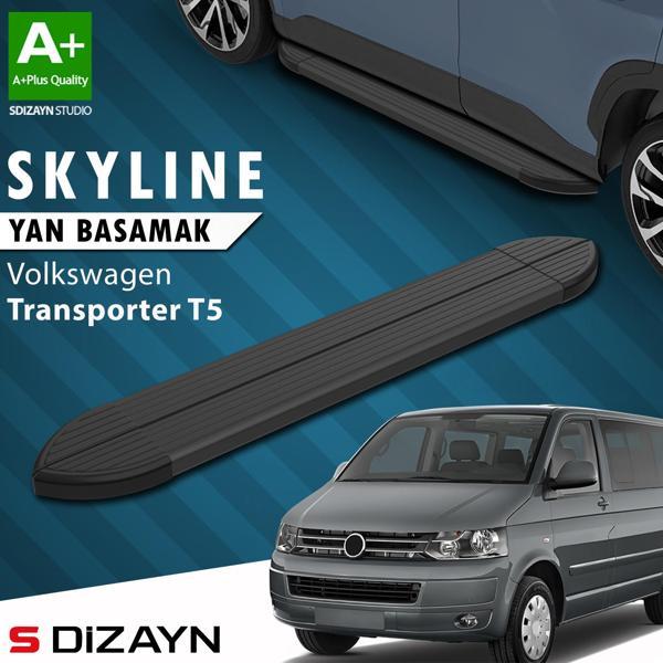 S-Dizayn VW Transporter T5 Kısa Şase Skyline Siyah Yan Basamak 213 Cm 2003-2015 A+ Kalite - Image 1