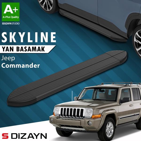 S-Dizayn Jeep Commander Skyline Siyah Yan Basamak 173 Cm 2006-2010 A+ Kalite - Image 1
