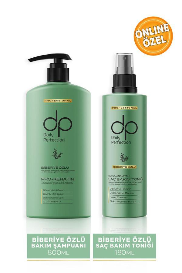 Dp Daily Perfection Şampuan Biberiye Özlü 800 Ml & Saç Bakım Toniği 180 Ml Set - Image 1
