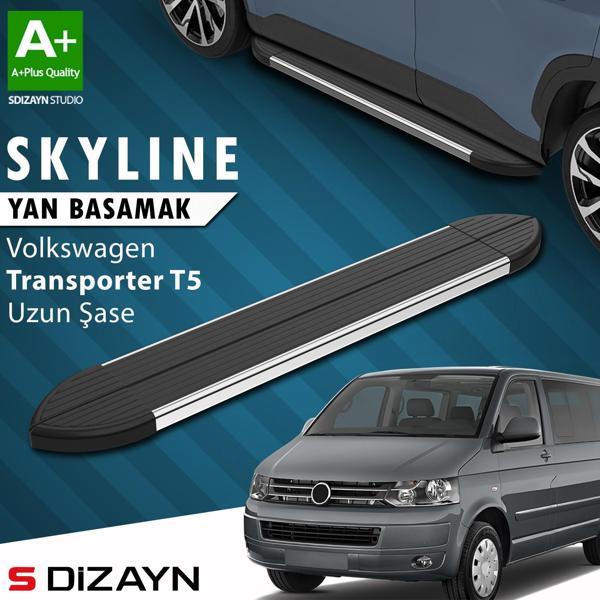 S-Dizayn VW Transporter T5 Uzun Şase Skyline Krom Yan Basamak 253 Cm 2003-2015 A+ Kalite - Image 1