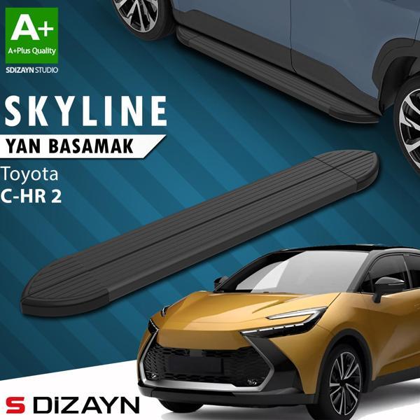 S-Dizayn Toyota C-HR 2 Skyline Siyah Yan Basamak 173 Cm 2023 Üzeri A+ Kalite - Image 1