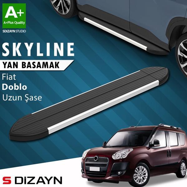 S-Dizayn Fiat Doblo 2 Uzun Şase Skyline Aluminyum Yan Basamak 223 Cm 2010-2023 A+ Kalite - Image 1