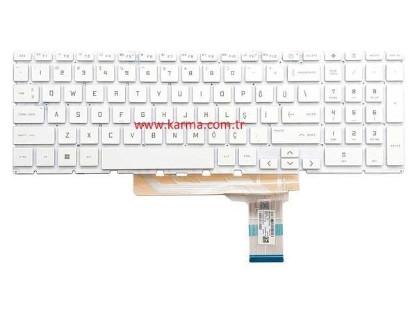 Hp Victus 15-fa0000 Gaming Notebook Klavyesi, Laptop Tuş Takımı (Beyaz TR) ışıklı - Image 1