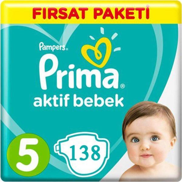 Prima 5 Beden - Numara Junıor 11 - 16 Kg Fırsat Paketi 138 Adet Bebek Bezi - Image 1